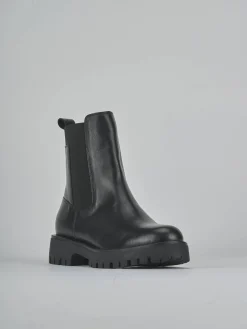 Stivaletti tacco 1cm pelle nero