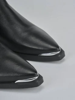 Stivaletti tacco 3cm pelle nero