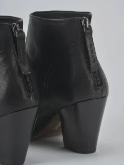 Stivaletti tacco 7cm pelle nero