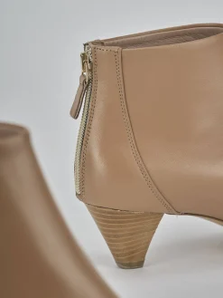 Stivaletti tacco 5cm pelle marrone