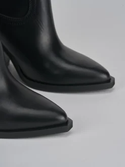 Stivaletti tacco 6cm pelle nero