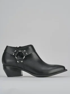 Stivaletti tacco 4cm pelle nero