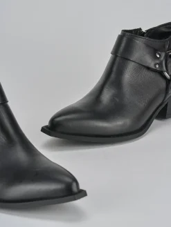 Stivaletti tacco 4cm pelle nero