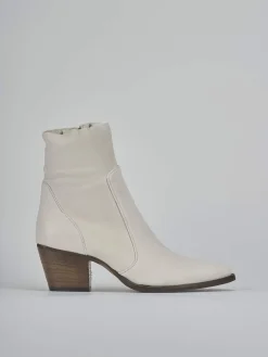 Stivaletti tacco 7cm pelle bianco