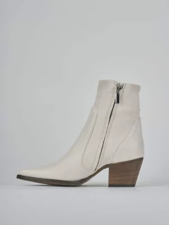 Stivaletti tacco 7cm pelle bianco