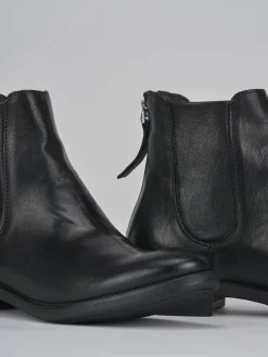 Stivaletti tacco 1cm pelle nero