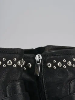 Stivaletti tacco 1cm pelle nero