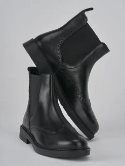 Stivaletti tacco 1cm pelle nero