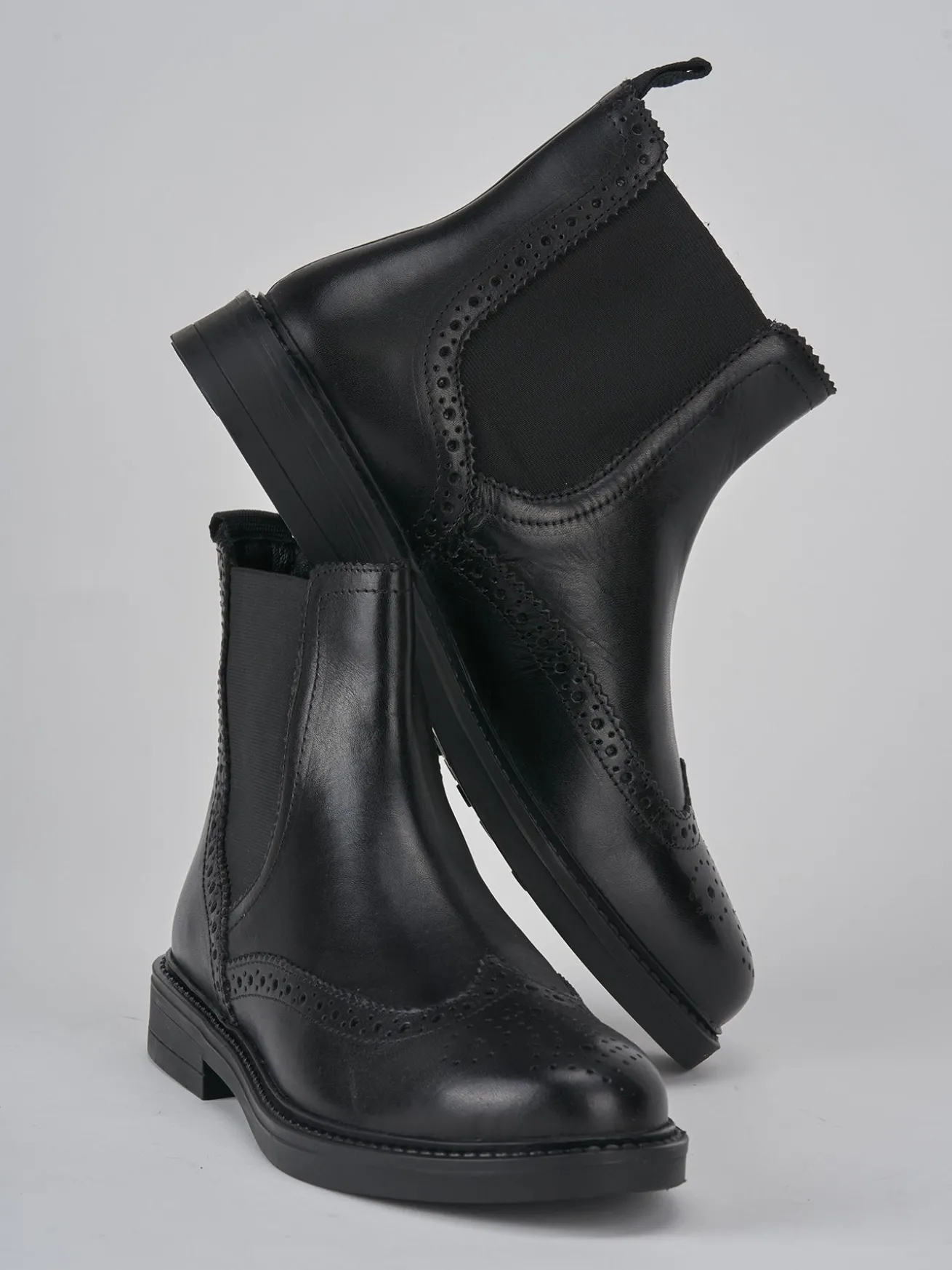 Stivaletti tacco 1cm pelle nero