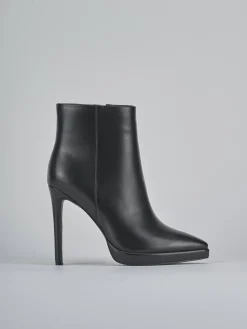 Stivaletti tacco 10cm pelle sostenibile nero