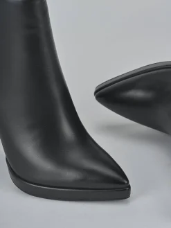 Stivaletti tacco 10cm pelle sostenibile nero