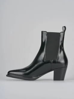 Stivaletti tacco 6cm pelle nero