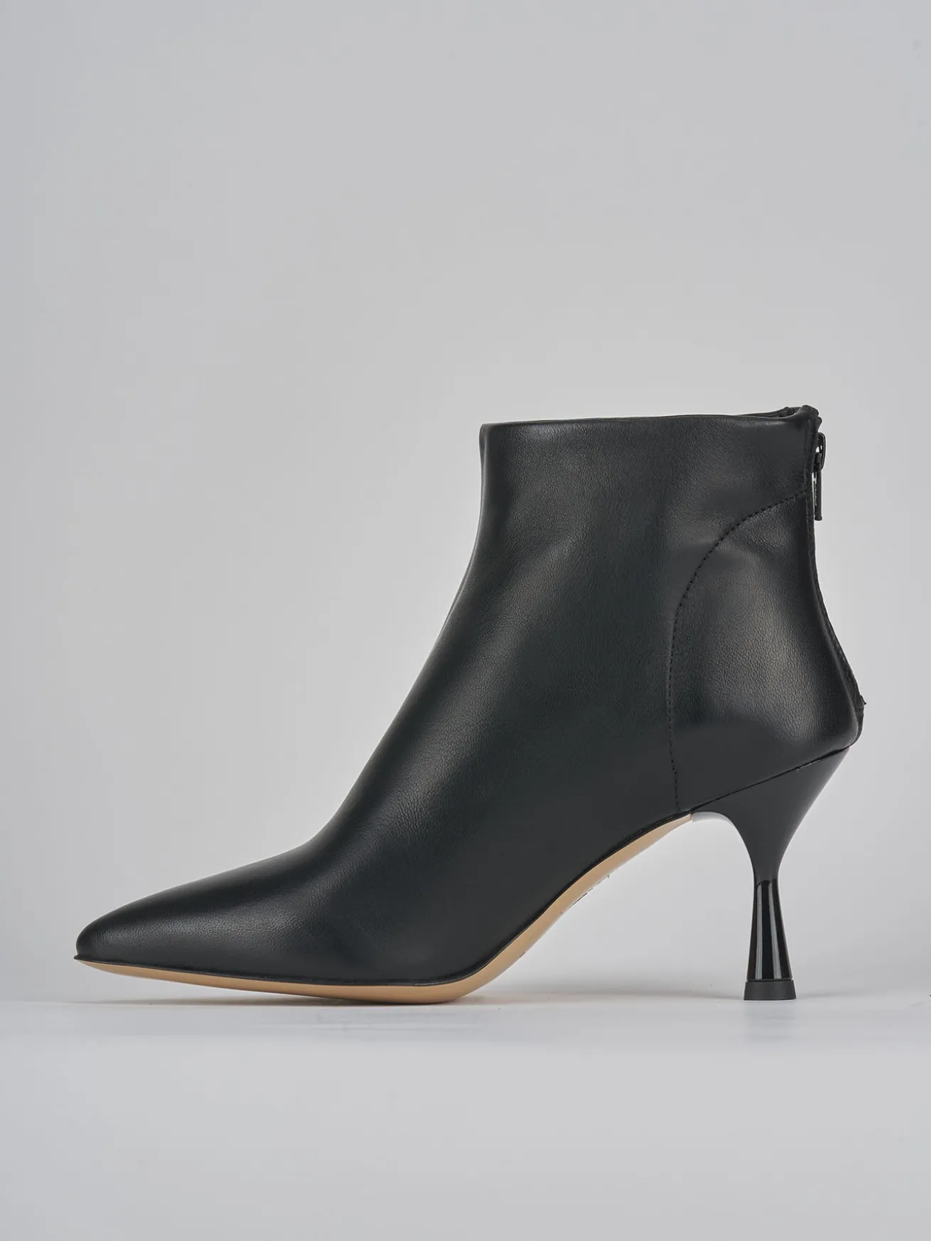 Stivaletti tacco 7cm pelle nero