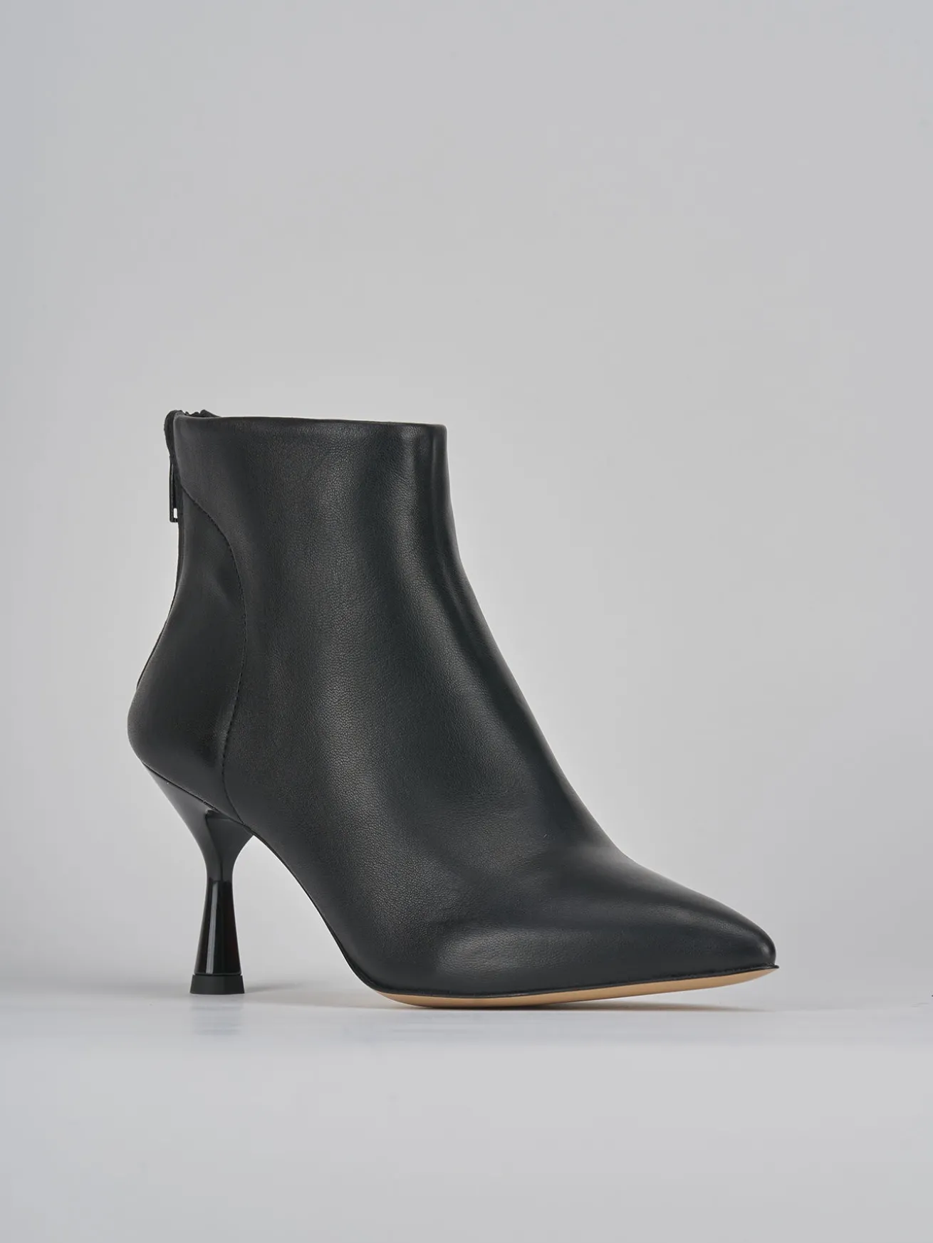 Stivaletti tacco 7cm pelle nero