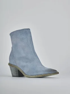 Stivaletti tacco 5cm pelle jeans