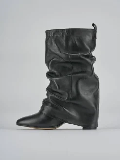 Stivaletti tacco 7cm pelle nero