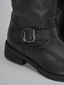 Stivaletti tacco 2cm pelle nero