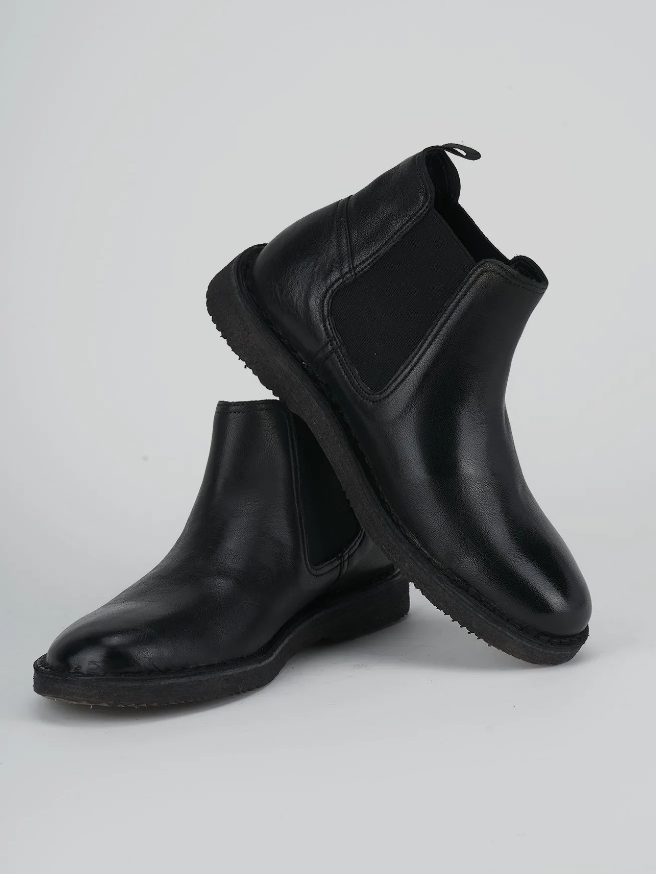 Stivaletti tacco 1cm pelle nero