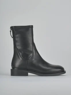 Stivaletti tacco 3cm pelle nero