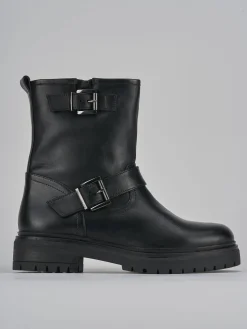 Stivaletti tacco 1cm pelle nero