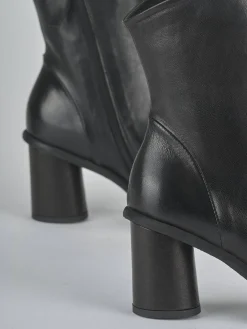 Stivaletti tacco 7cm pelle nero