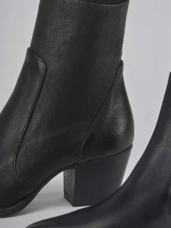 Stivaletti tacco 7cm pelle nero