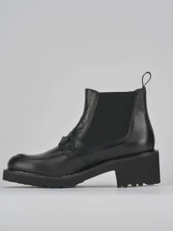 Stivaletti tacco 5cm pelle nero