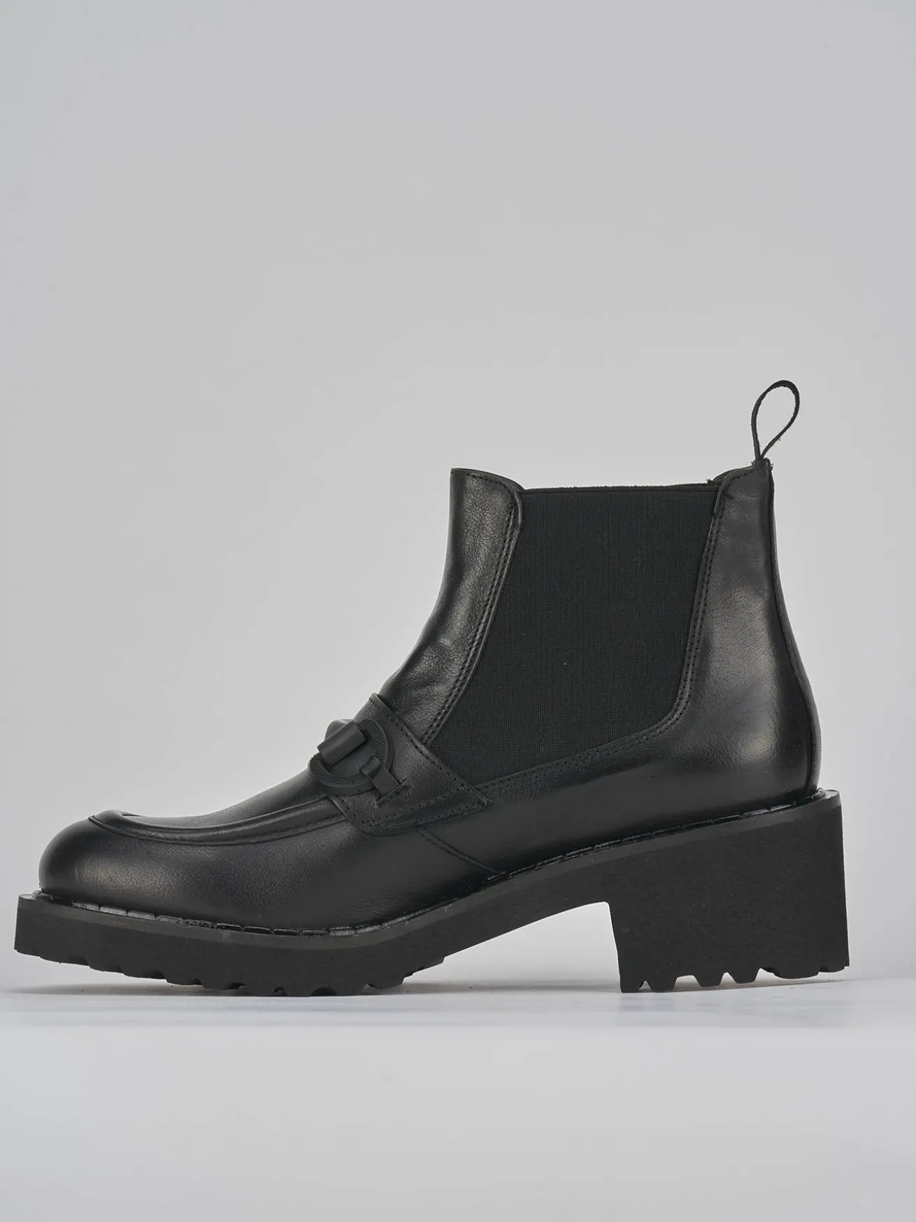 Stivaletti tacco 5cm pelle nero