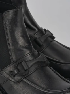 Stivaletti tacco 5cm pelle nero