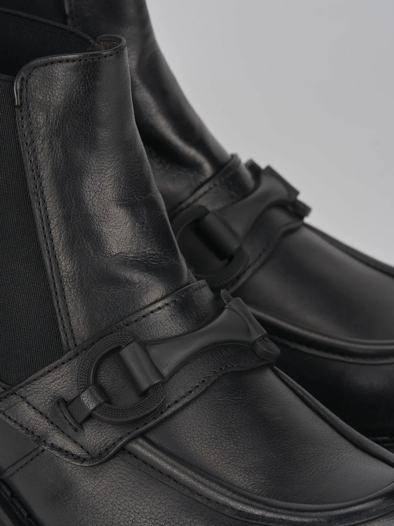 Stivaletti tacco 5cm pelle nero