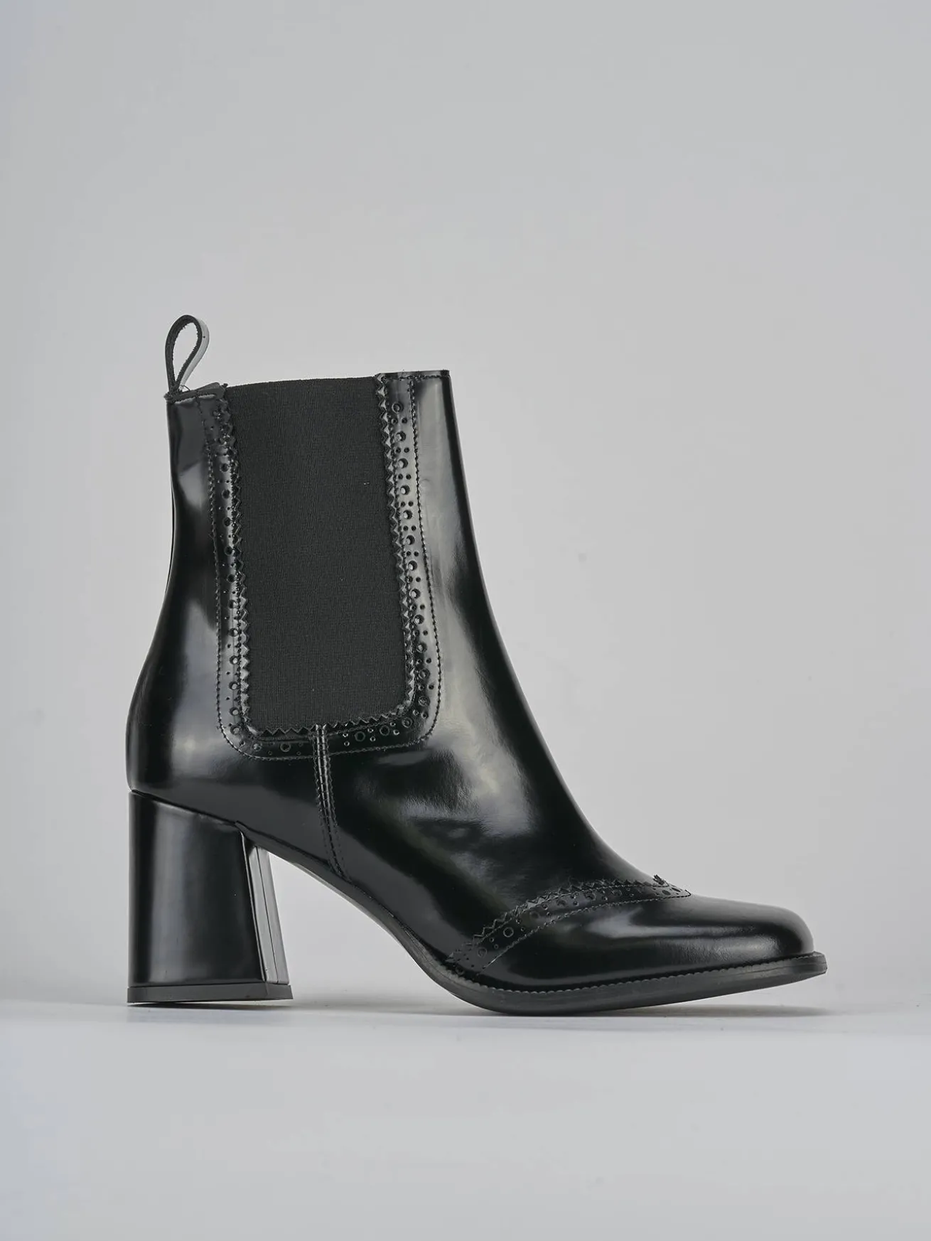 Stivaletti tacco 8cm pelle nero