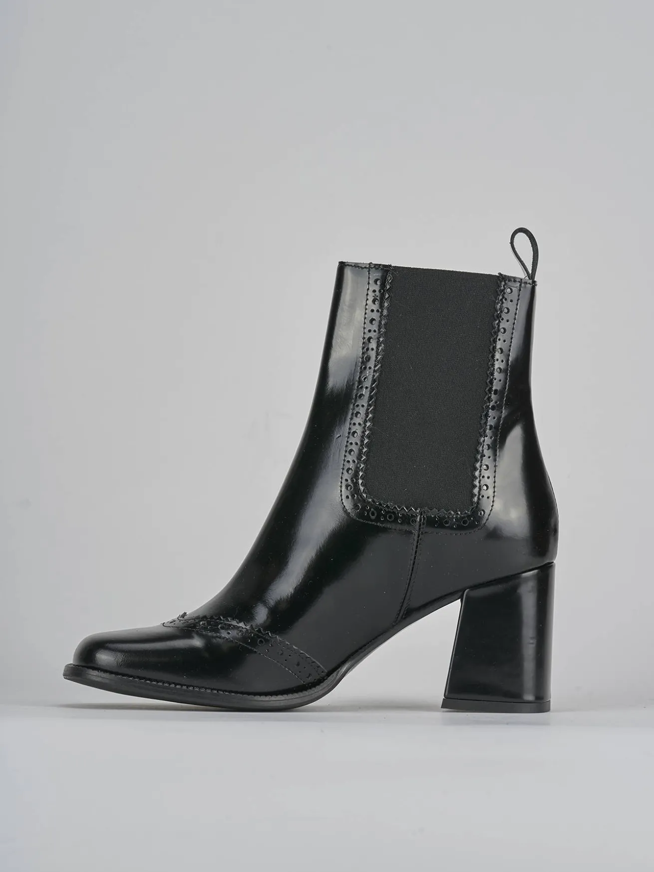 Stivaletti tacco 8cm pelle nero