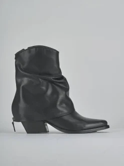 Stivaletti tacco 7cm pelle nero