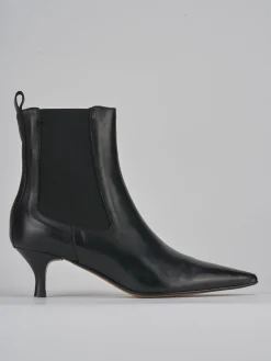 Stivaletti tacco 5cm pelle nero