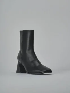 Stivaletti tacco 6cm pelle nero