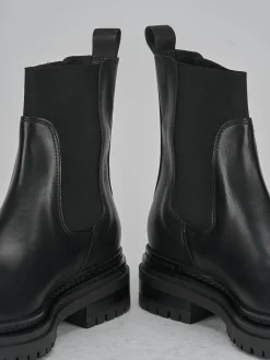 Stivaletti tacco 2cm pelle nero