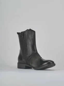 Stivaletti tacco 2cm pelle nero