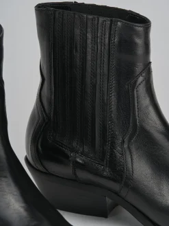 Stivaletti tacco 4cm pelle nero