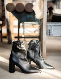 Stivaletti tacco 8cm pelle nero