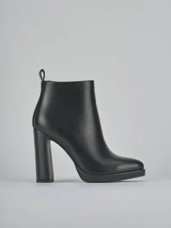 Stivaletti tacco 12cm pelle sostenibile nero