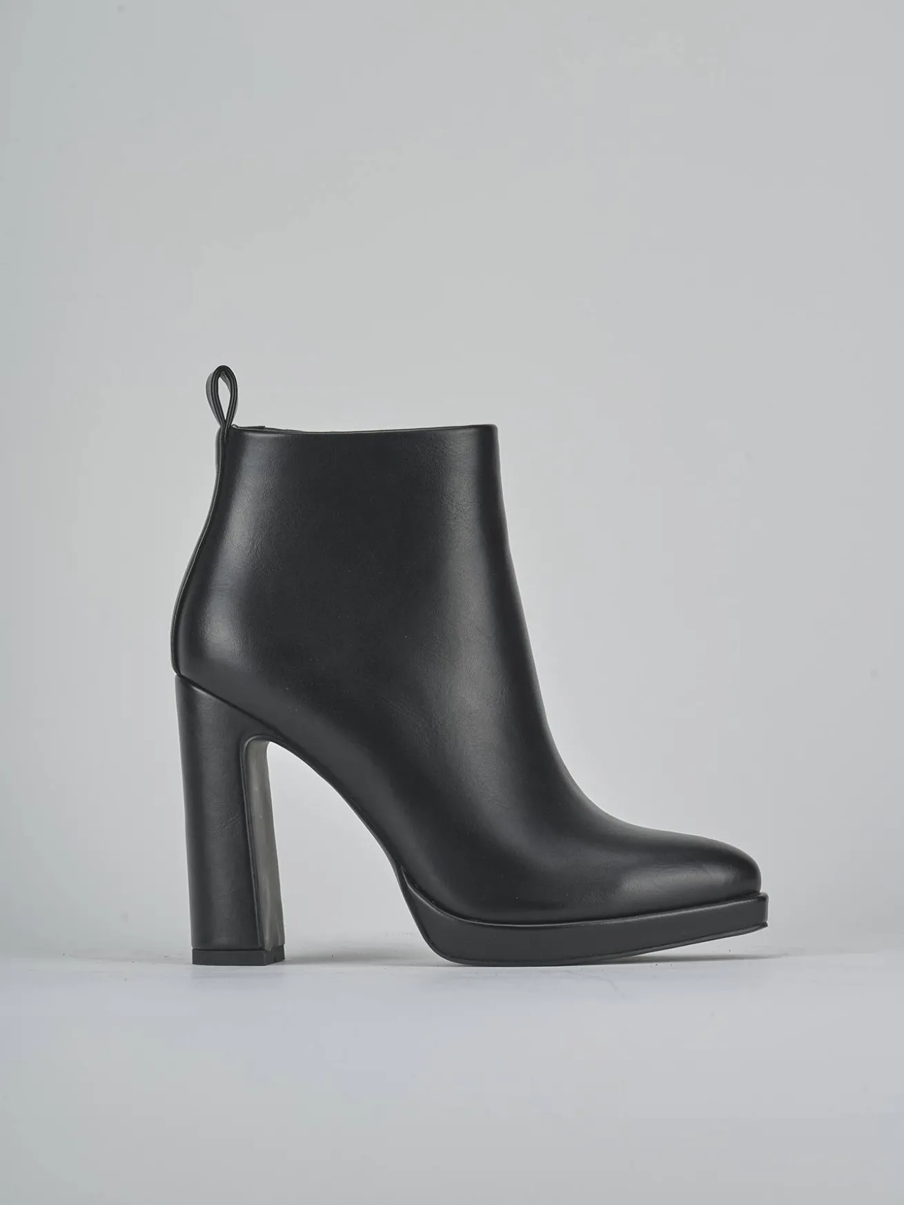 Stivaletti tacco 12cm pelle sostenibile nero