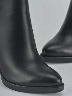 Stivaletti tacco 12cm pelle sostenibile nero