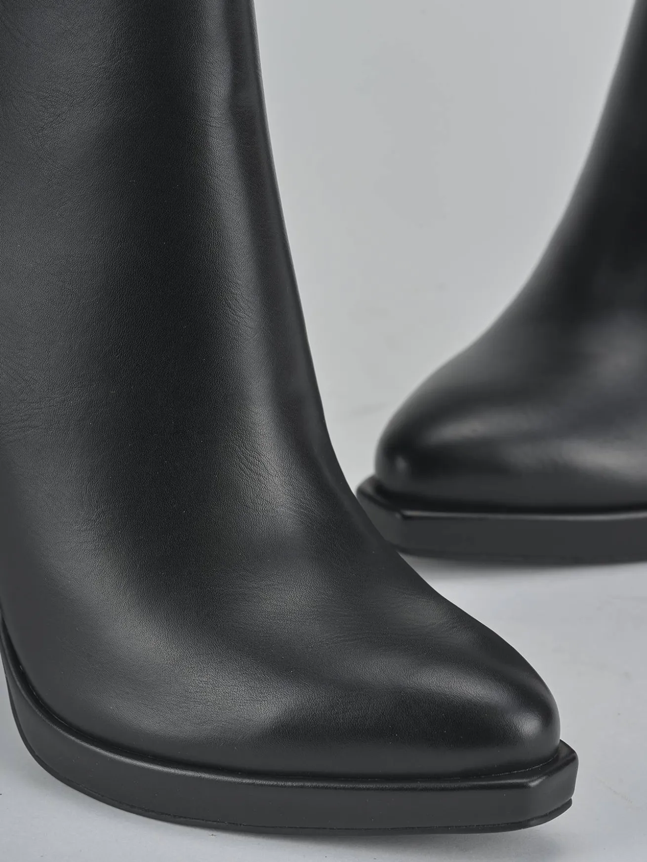 Stivaletti tacco 12cm pelle sostenibile nero