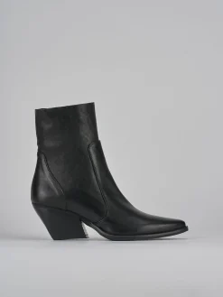 Stivaletti tacco 7cm pelle nero