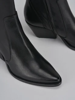 Stivaletti tacco 7cm pelle nero