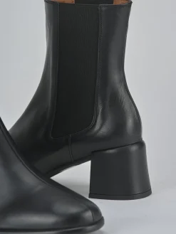 Stivaletti tacco 5cm pelle nero