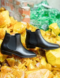 Stivaletti tacco 2cm pelle nero