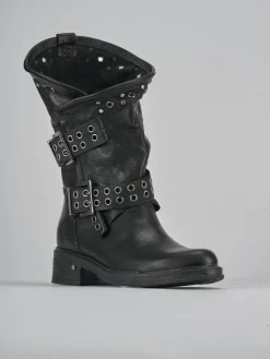 Stivaletti tacco 3cm pelle nero