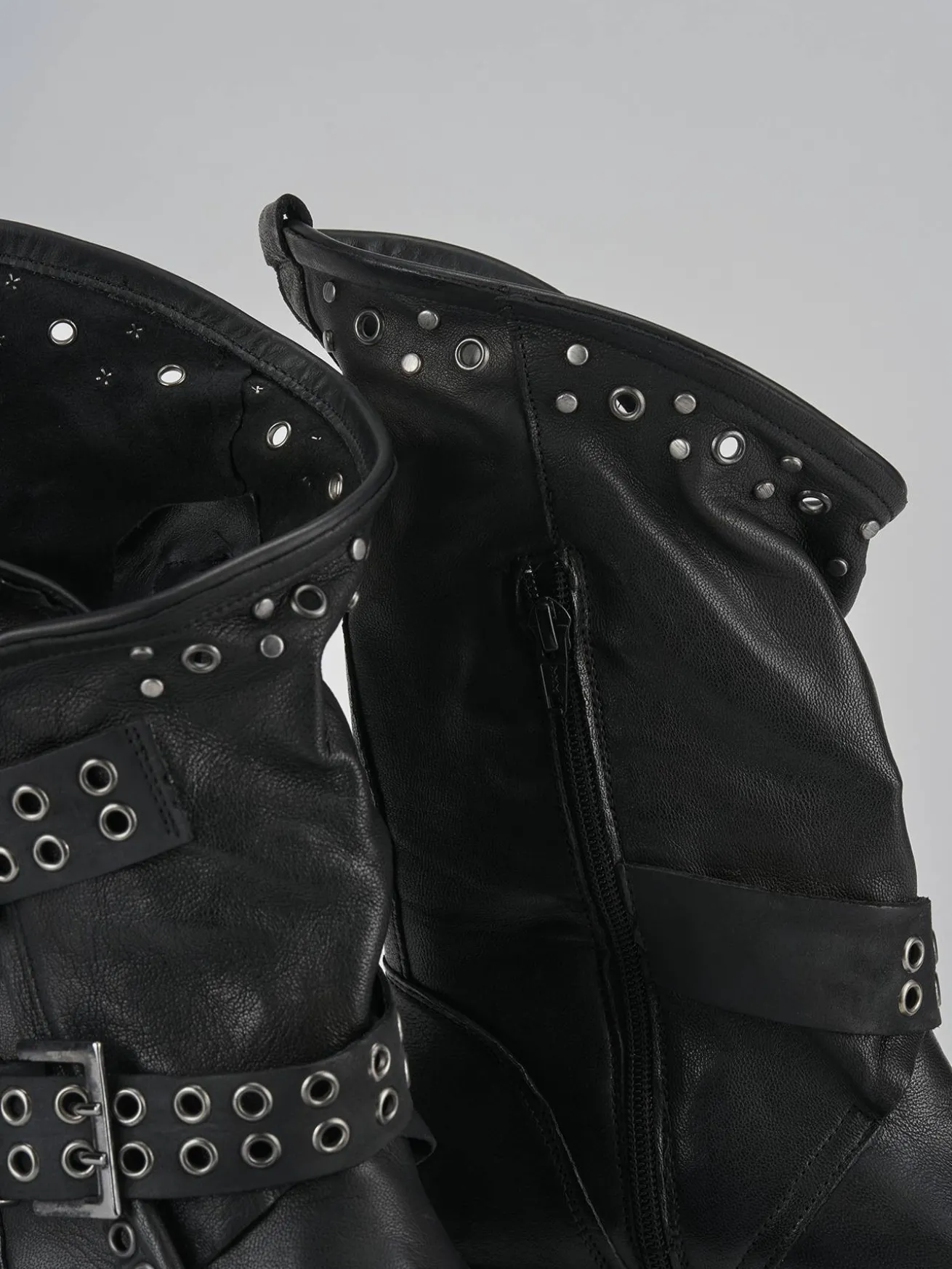 Stivaletti tacco 3cm pelle nero