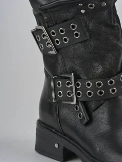 Stivaletti tacco 3cm pelle nero